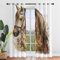 Hiseng Voile Vorhänge mit Ösen Durchsichtig Moderne Halbtransparent Ösenvorhang für Fenster Wohnzimmer Schlafzimmer 3D Druck Elegante Transparent Gardine 2er Set (W132xH244cm,Pferd Muster 6)