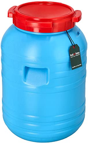 KOTARBAU® PVC Sauerkrautfass Plastikfass 30l Lebensmittelfass aus HDPE-Kunststoff Regentonne für Garten Regenwasserbehälter Futtertonne Fass mit Deckel Universalfass Deckelfass Wasserfass