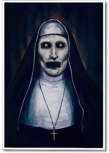 Neejaold Vintage-Horror-Film-Poster, Kunstwerk The Conjuring Mystery Nonne, Leinwand-Kunst, Halloween-Drucke, Gemälde, klassische Gruselfilm-Poster, Halloween, Raum-Wanddekoration für Schlafzimmer