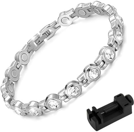 JAWAI Damen Magnetische Armbänder, Magnetische Armbänder mit Wunderschönem, Damen Magnetarmband, Magnetisches Armband für Damen, Titan-Stahl-Magnetarmbänder, Magnetarmband mit Einstellvorrichtung