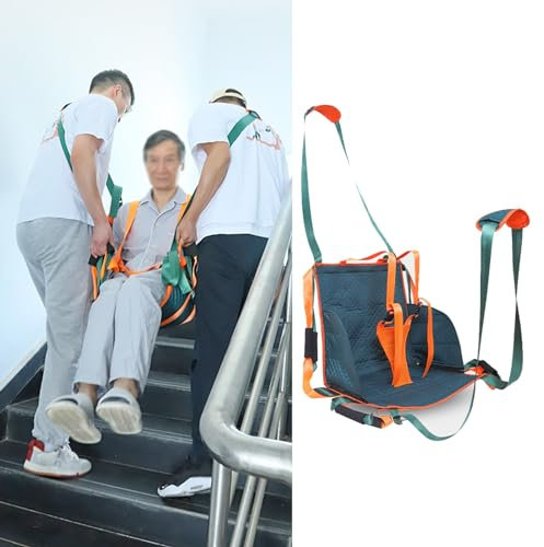 Silla de Ruedas Subir Escaleras Silla Casera de La Escalera del Loft para Las Personas Mayores, Honda Respirable de La Elevación de La Correa de Transferencia de Pacientes, Silla de Evacuación de Emer