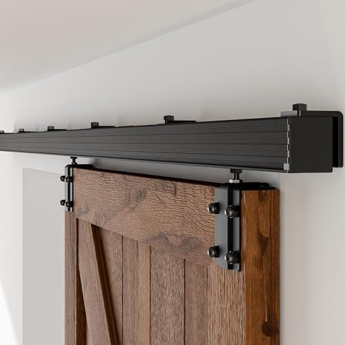 AONAYIOA Rail de porte coulissante robuste de 243,8 cm/2,4 m, kit de montage mural en alliage d'aluminium pour porte simple, facile à installer (sans porte)
