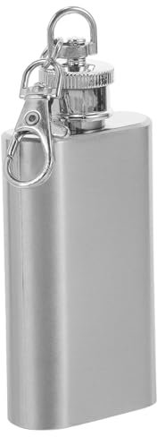 TOPBATHY 3 Piezas 2 Petaca Acero Inoxidable Llavero Metalico Matraz Bolsillo Metal Hervidor Viaje Botella Agua Llavero Para Llavero Petaca Viaje Cubierta Plana Whisky