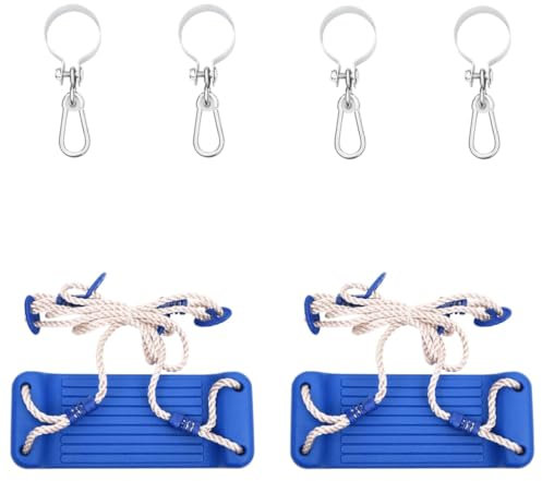 vidaXL Schaukelsitze 2 STK., Schaukel mit verstellbaren Seilen, Höhenverstellbar Kinderschaukel Maximale Belastbarkeit 50 kg, Schaukelbrett Schaukelbrett Gartenschaukel, Blau PE