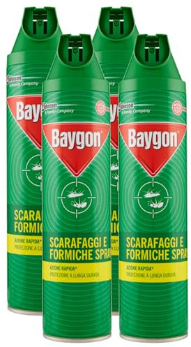 Spray Scarafaggi e Formiche, Azione Rapida, Protezione a Lunga Durata 400ml (4 Spray)