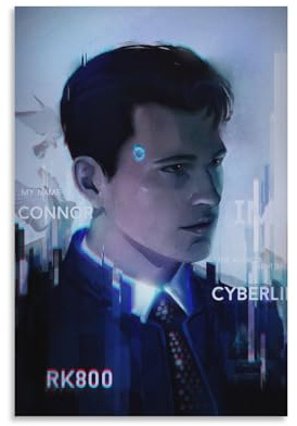 Detroit Become Human Videospiel-Poster für Zimmer, ästhetische Leinwand, Wandkunst, Schlafzimmer-Dekor, 30 x 45 cm