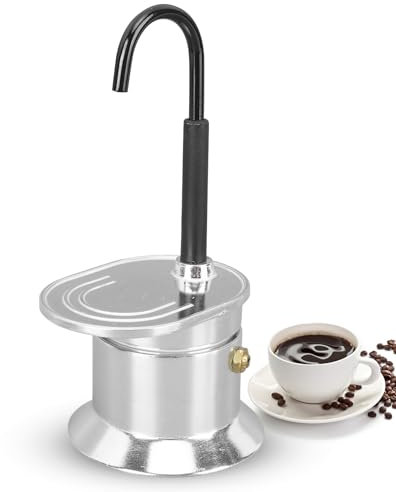 Fuerdich Espressokocher aus Aluminium, Moka Pot für alle Herdarten (außer Induktion), Mokkakanne für 1 Tasse (50ml), Perfekt für Zuhause, Camping, Reisen & Outdoor-Partys