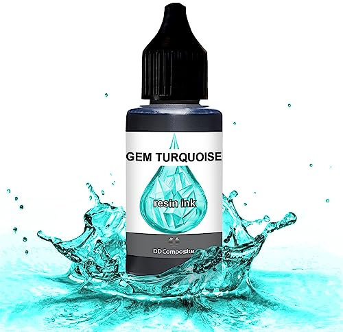 DD Composite Resin Inks Tinte Fluid Art Alkohol Ink hochkonzentriert Epoxidharz Kunst Design River Table Dish-Art, Menge:100ml, Resin Ink Color:GEM TURQUOISE