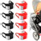Sporgo 8 Stück LED Kinderwagen Licht: Wasserdichte Kinderwagenlicht LED Silikonleuchten Silikon Buggylicht, Mehrzweck LED Kinderwagen Licht für Alle Kinderwagen Beleuchtung (Rot + Schwarz)