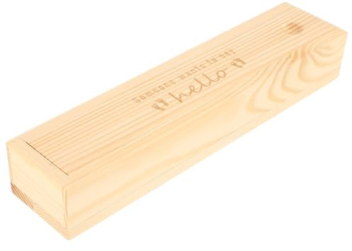 Holz Aufbewahrungsbox für Schwangerschaftstests mit Deckel | Beige, Fußabdruck Design, für Babyerinnerungen und Erste Haarlocken, Passend fürs Kinderzimmer