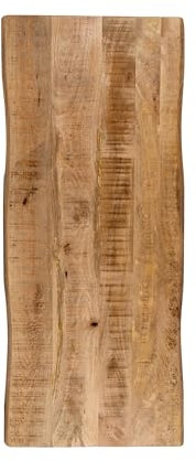 SAM Holzplatte 160x60 cm Toni, Tischplatte aus Mangoholz massiv + raue Oberfläche, Baumkanten-Platte für Heimwerker, geeignet für Arbeitsplatten, Tische & Fensterbretter