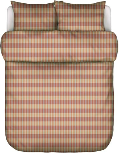 Marc O' Polo Flanell-Bettwäsche-Garnitur Hillan Farbe Dark Coral Größe 200x220+2x80x80 Streifen Stripes Winterbettwäsche