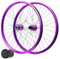 LPYDWZ Lila Mountainbike Radsatz 26 27,5 29 Zoll, Aluminiumlegierung Scheibenbremse 32H MTB Felge Steckachse 148mm for 8-12 Gang(9 * 100mm/100 * 135mm,27.5 inch)