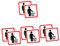 WHAMVOX 4sets Warning Signs Funny Trash Bin Stickers PVC Material Easy to Apply Remove Decorative Decals for Home School Office 2pcs*4