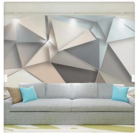 Moderne abstrakte Kunst, geometrisches Muster, 3D-Stereo-Prägung, Tapete für Wohnzimmer, Nachttisch, Restaurant, Arbeitszimmer, einfache Kreativität, Wandbild * 400 cm x 280 cm (157,4 x 110,2 Zoll)