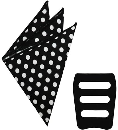 LJBFNN Einstecktücher für Herren, gepunktet, Baumwoll-Taschentücher für Herren mit Halter, Herren-Taschentücher, Taschentücher, Schwarz, Standard