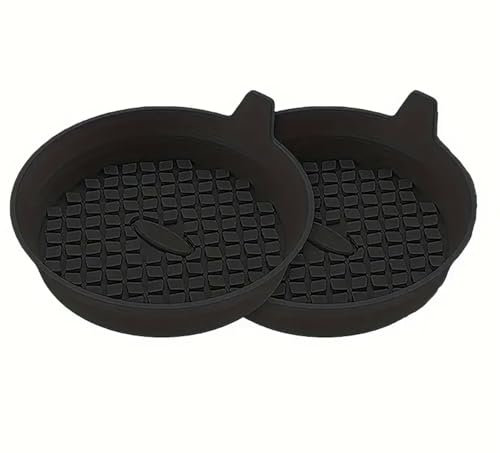 Non-Slip Recessed Car Cup Holder Coasters, Vechicle Interior Inserts Mats for Hot Drinks in Black 2 pcs