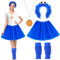 SelfTek Krümelmonster Kostüm Damen Kinder, Cookie Haarreif Krümelmonster Haarreif Tutu Rock Halskette Bein Stulpen Krümelmonster Kostüm Accessories für Karneval Fasching Halloween Cosplay