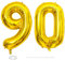 ParPix Luftballon 90 Geburtstag Deko, 32 90 Luftballon Zahl, Deko 90 Geburtstag Frau Mann,Gold 90 Ballon, Geburtstagsdeko 90 Jahre, Luftballons 90. Geburtstag,90 Geburtstag Männer Frauen Folienballon