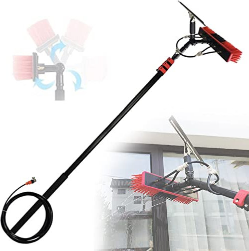 Cleaning Brush 3.6M-10.8M Cleaning Photovoltaic And Solar Panels With Glass Scraper,Water Fed Telescopic Brush,Conservatory Roof Cleaning Kit,Telescopic Rod Brush Window Cleaning Pole,9M/30Ft