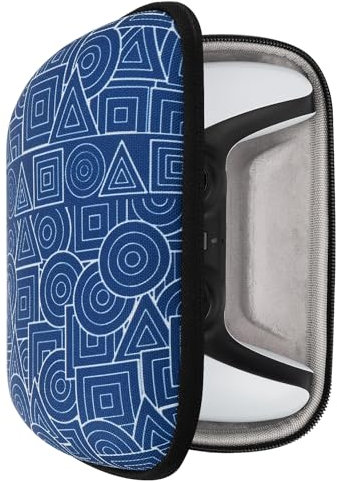 GEEKRIA Étui de voyage compatible avec manette sans fil Sony PlayStation 5 Dual Sense - Sac de transport rigide - Rangement de protection avec poche intérieure en maille, bleu