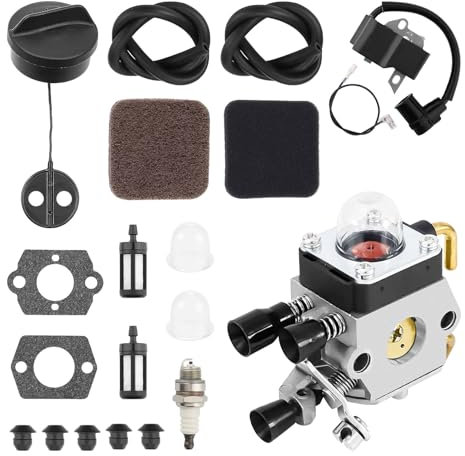 Carburatore FS80 FS85 per decespugliatore Stihl FS75, FS80, FS80R, FS85, FS85R, FS85T, FS85RX, C1Q-S42, C1Q-S63A, HS80, HS85, ricambio per motosega con bobina di accensione, filtro dell'aria