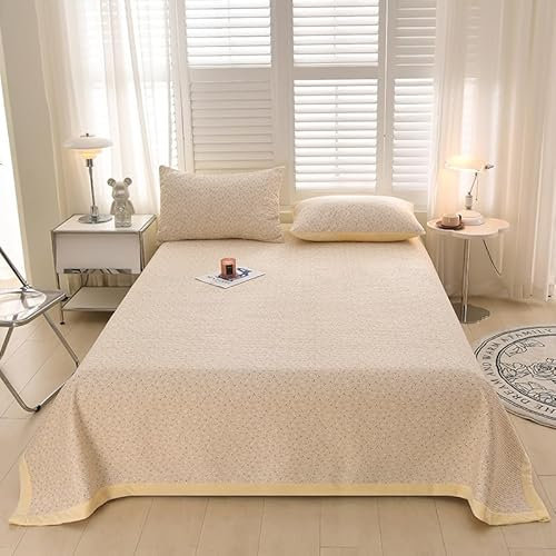 Hiseng Sommer Tagesdecke, Bettüberwurf de Gesteppt, Steppdecke Tagesdecken mit Präge, Mikrofaser Wohnzimmer Sofaüberwurf Wohndecke für Doppelbett Einzelbett (Kapok,200x230cm)
