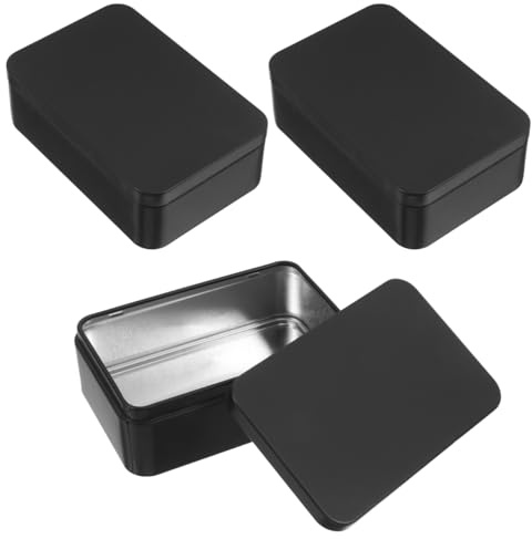 CVUTOVO 3 Stück Spielkartenbox Blechdose mit Deckel Weißblech Aufbewahrungsbox für Schmuck Ring und Kette Kartenbox für Spielkarten und Pokerkarten