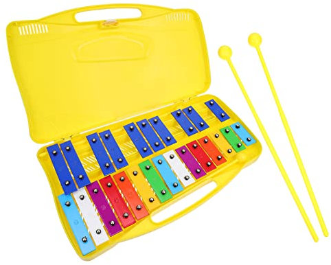 BIUDECO Note Metallophon für Musikinstrument mit Bunten Eisenplatten Tragbar und Sicher für Musikalische Früherziehung und Kreative Spiele