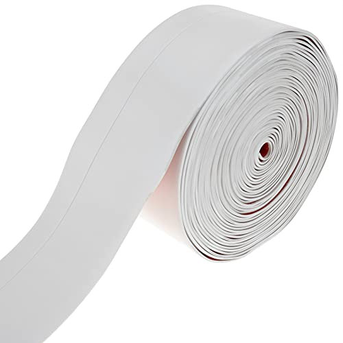 PrimeMatik - Flexible Selbstklebende Fußleiste 50 x 20 mm. Länge 10 m weiß