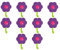 Kochblume 1-3-5-10er Set | Haken S, L, Wandhaken, Küchenhaken, Mehrzweckhaken, Schlüsselhaken | In der bunten Box (lila-pink, 10er Set L)