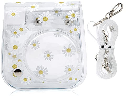 Sofortige Kameratasche, PVC-Kamera-Schutzhülle Daisy Transparente Sling Shell-Tasche mit Schultergurt für die Fujifilm Instax Mini 11/9/8 Kamera