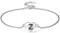 Lydreewam Lettre A-Z Coeur d'amour Bracelet de Cheville pour Femme Argent Sterling 925 Été Pieds Nus Plage, réglable 22+4cm