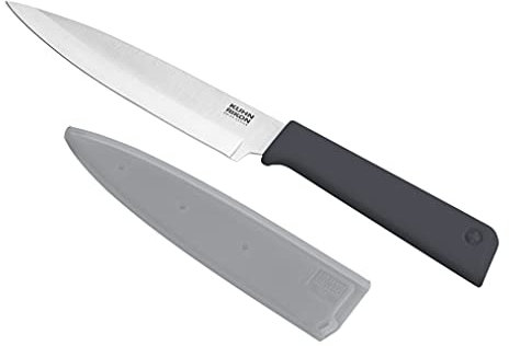 Kuhn Rikon Colori+ Classic Utility Knife with Safety Sheath, 23 cm, Grey