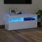 Fest-night Meuble TV Moderne Armoire TV Meuble TV avec lumières LED Blanc Brillant 90x35x40 cm