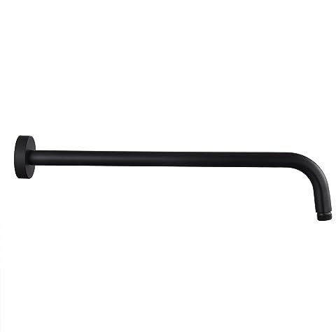 Duscharm mit Flansch, 30,5 cm, Edelstahl, Wandmontage, für festen Duschkopf, Mattschwarz