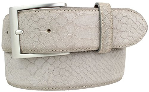 BELTINGER Gürtel mit Edelstahl-Gürtelschnalle und Pythonprägung 4 cm | Leder-Gürtel 40mm Schlangen-Optik |Schlangen-Muster