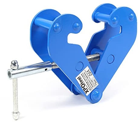 Wiltec Spindelklemme mit 2 t Tragkraft und 75-230 mm Flanschbreite, Trägerklemme zum Heben von Lasten, Flanschklemme für H-Balken, Doppel-T-Träger