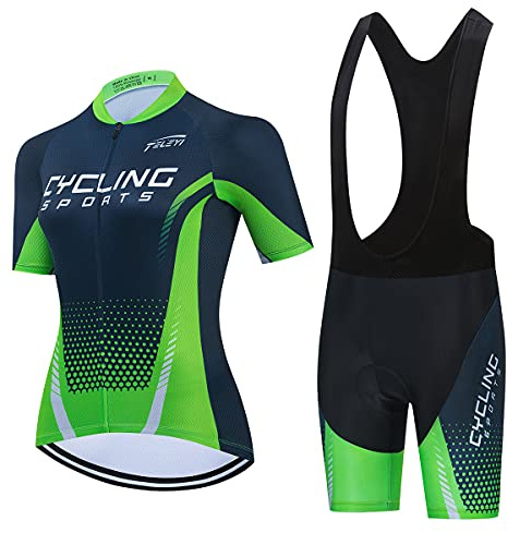 Hotlion Ensemble de Maillot de Cyclisme pour Femme avec Bretelles, Pantalon d'Été pour Vélo de Course.., L