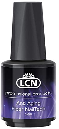 LCN Anti Aging Fiber NailTech Gel clear -10ml - Fiberglas-Partikel (Nagelstärkung), Vitamine und Hyaluron für mehr Nagelspannkraft, feuchtigkeit und -elastizität