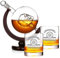 Totenkopf Dekanter-Set mit Wunschgravur - Motiv: Original Kompass - 2x personalisierte Gläser - made in Germany - inklusive Ständer - Geschenk für Papa, Dad, Vater - Geburtstag, Weihnachten
