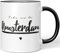 JUNIWORDS Tasse, Take me to Amsterdam, Schwarz (1007707)