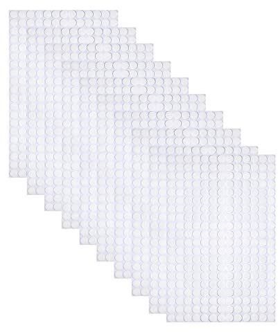 10 Blatt Doppelseitige Klebepunkte, 2600 Stück Stark Klebende Transparente Punkte Wasserdichte Punktkleber-Aufkleber Spurlose Runde Klebepunkte für Heimwerkerbedarf (6 mm)