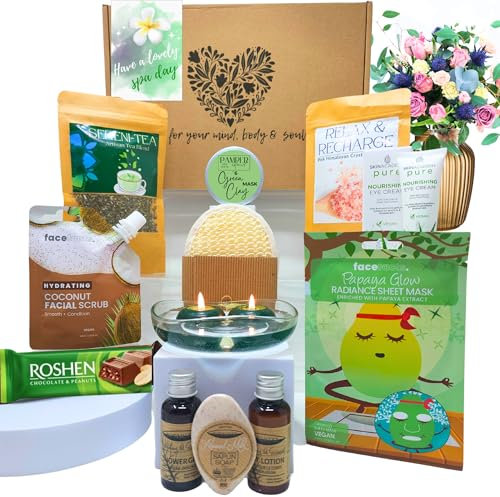 CHILL SPA BOX Coffret Cadeau Femme, Coffret de Bain et de Soins, Cadeau Spa Femme, Cadeau pour Elle, Fête des Mères, Noël, Anniversaire - Classique Vert