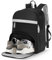 MoKo Sac Femme, Sac à Dos Multipoches pour Ordinateur 15,6, Sac Sport en Polyester Résistant à l'eau Antivol avec Compartiment à Chaussures, Sac Multifonction pour Voyage Gym Travail, Noir/Gris