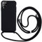 Keteen Handyband hülle für Samsung Galaxy A12 Handyhülle mit Band Slim Silikon A12 hülle mit Abnehmbar Kordel Stossfest Bumper Cover zum Umhängen Necklace Handyhülle für Samsung A12 / M12-Schwarz