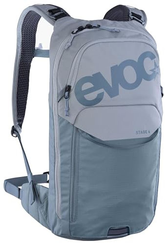 EVOC STAGE 6 + HYDRATION BLADDER 2, Backpack (verstellbare Schultergurte durch BRACE LINK, AIR FLOW CONTACT SYSTEM, inkl. 2l Trinkblase und Werkzeugfach, One Size), Stone - Steel