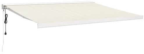 vidaXL Tenda da Sole Retrattile Crema 4x3 m in Tessuto e Alluminio