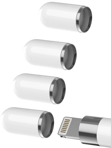 for Apple Pencil Cap(4 Pack) Top Magnetic Adapter 1st Generation Caps Accessories First Gen Stylus Pen Replacement Accessory Compatible for iPad 6 7 8 9 10th,12.9 Inch for iPad Pro 1 10th, 10.5 Inch