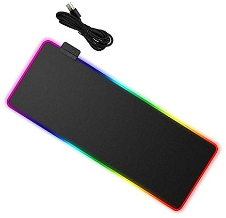 FOYTOKI Computer Gaming Mousepad Led Rgb Light Desk Accessories Nonslip Surface Mousemat